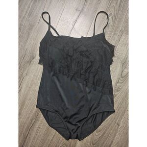 Longitude Shaping Ruffled Slimming One Piece Swimsuit Women's Size 20